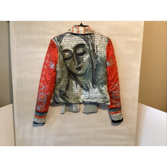 volt design art jacket women’s 2 wearable art reversible, Detachable Scarf - Picture 4 of 10